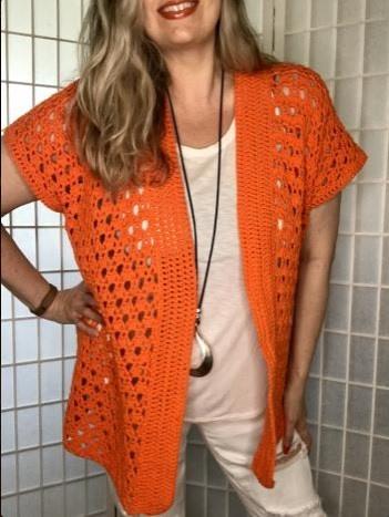 orange crochet summer top