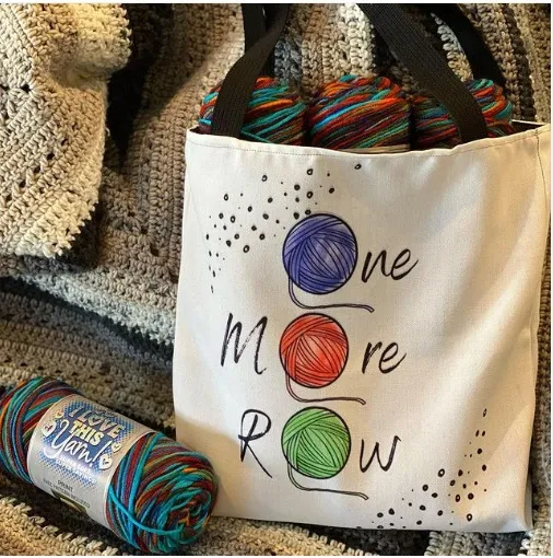 yarn project tote with graphic