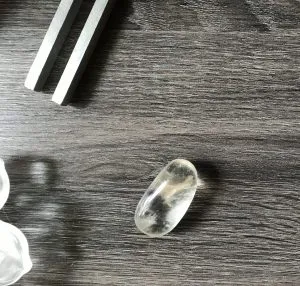 clear quartz and tuning fork
