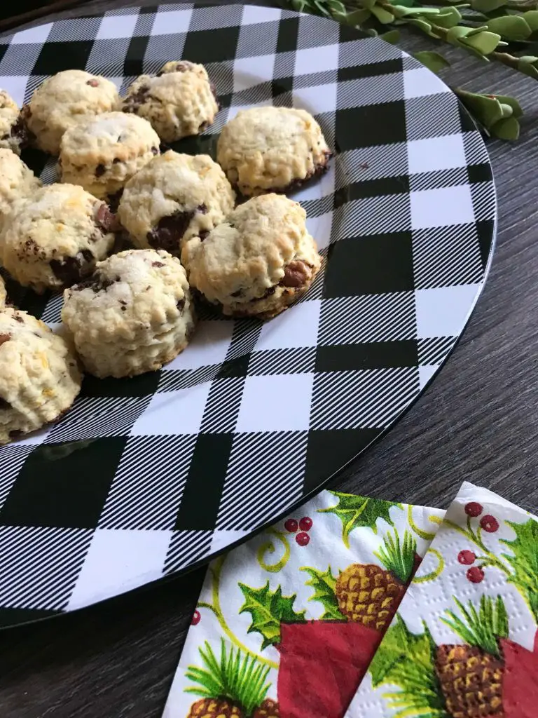 orange chocolate pecan mini scones