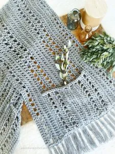 Crochet pocket shawl