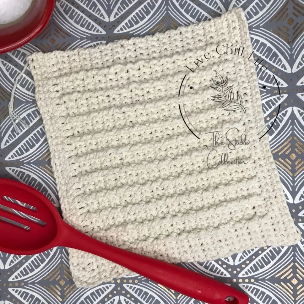 crochet ribbed dishcloth
