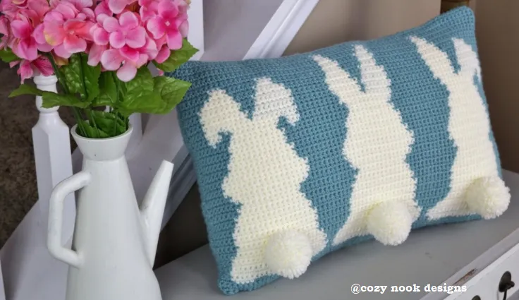 Crochet easter pillow