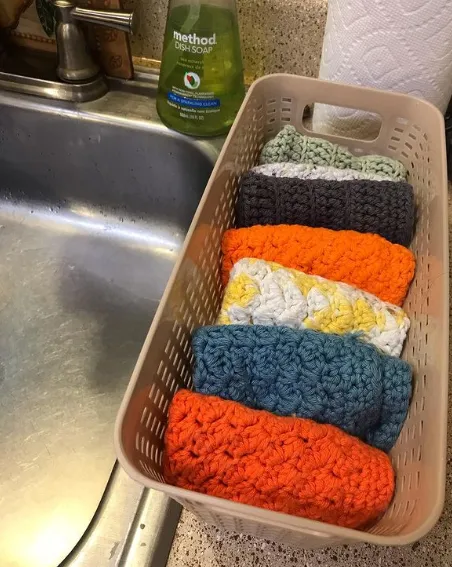 lemon peel crochet dishcloth