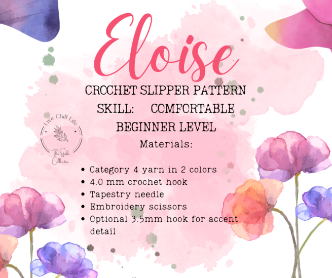 How to make a women's crochet slipper pattern - Live Chill Life