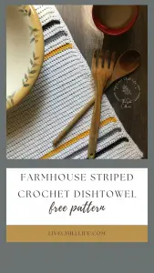 striped crochet dishtowel