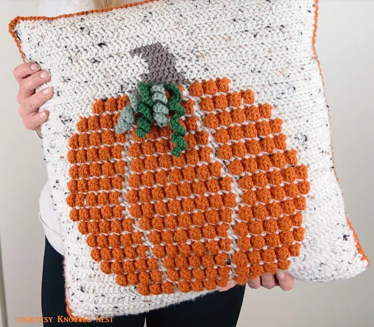 crochet halloween pattern pumpkin pillow