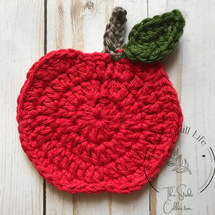 crochet apple coasters