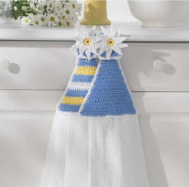 crochet towel topper