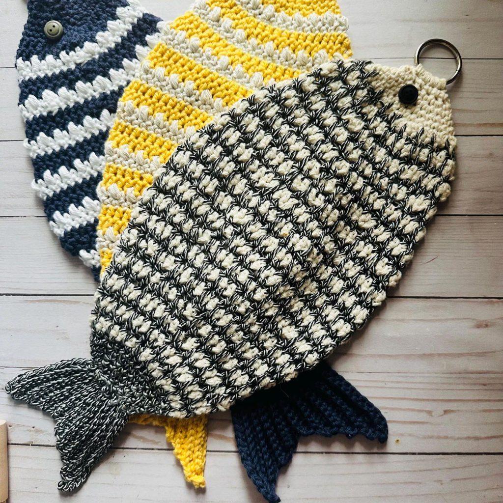 crochet fish potholders