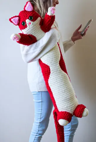 crochet cat body pillow