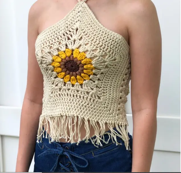 granny square summer halter top