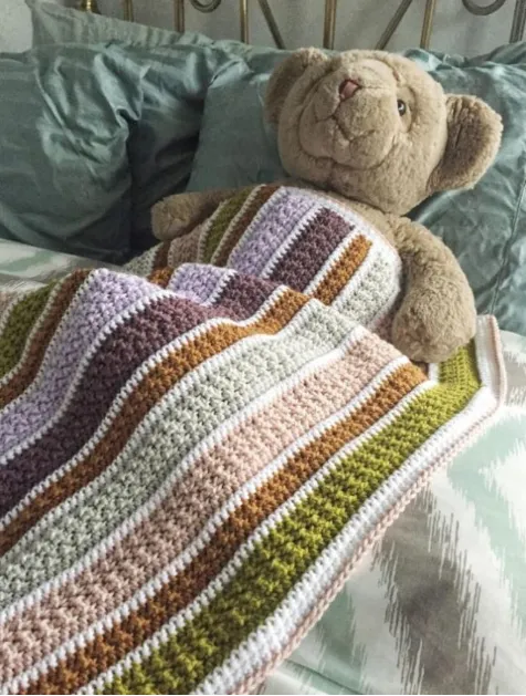 striped crochet blanket pattern