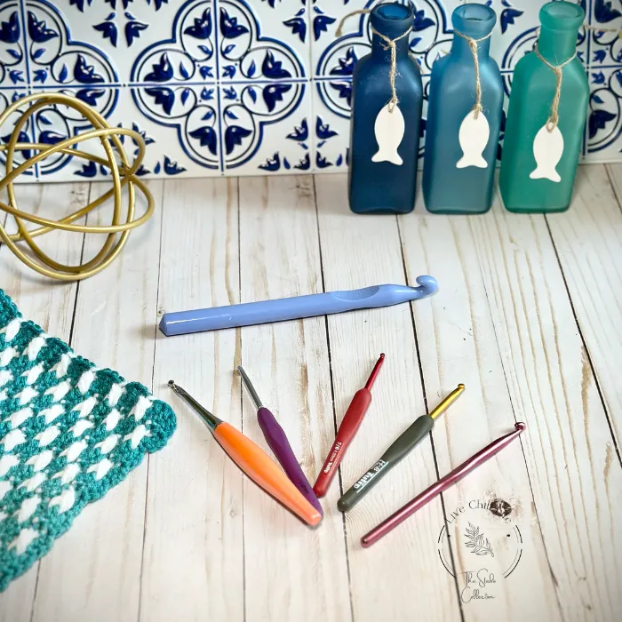 a variety of crochet hooks