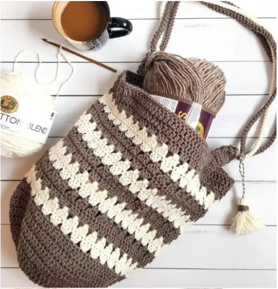 crochet striped bag 