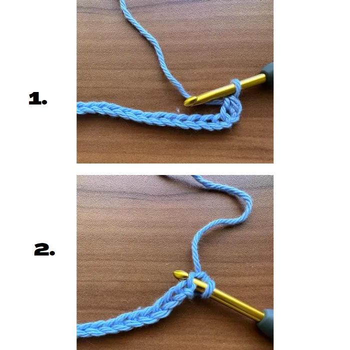 crochet hook making stitches