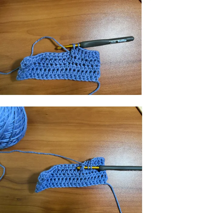 Front post half double crochet