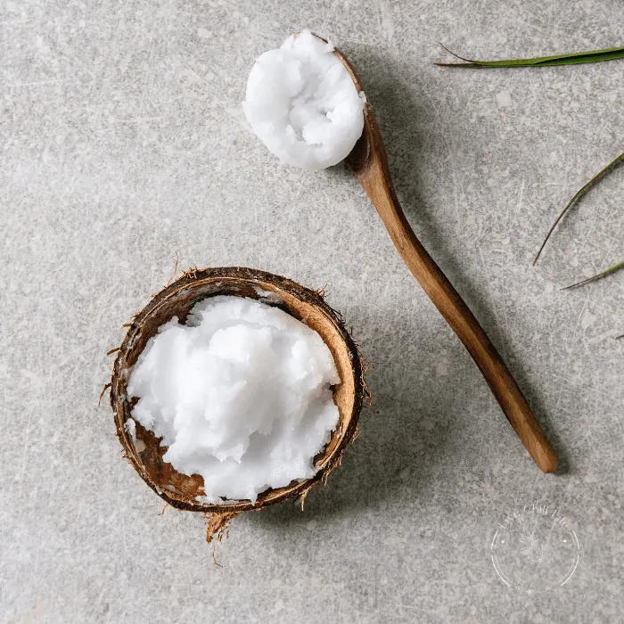 DIY salt scrub with coconut oil
