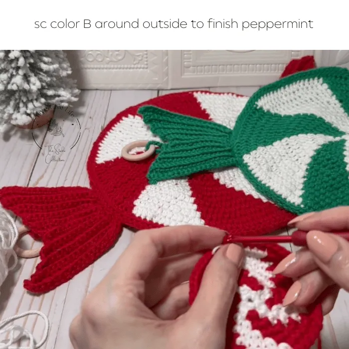 Crochet Christmas towel hanger