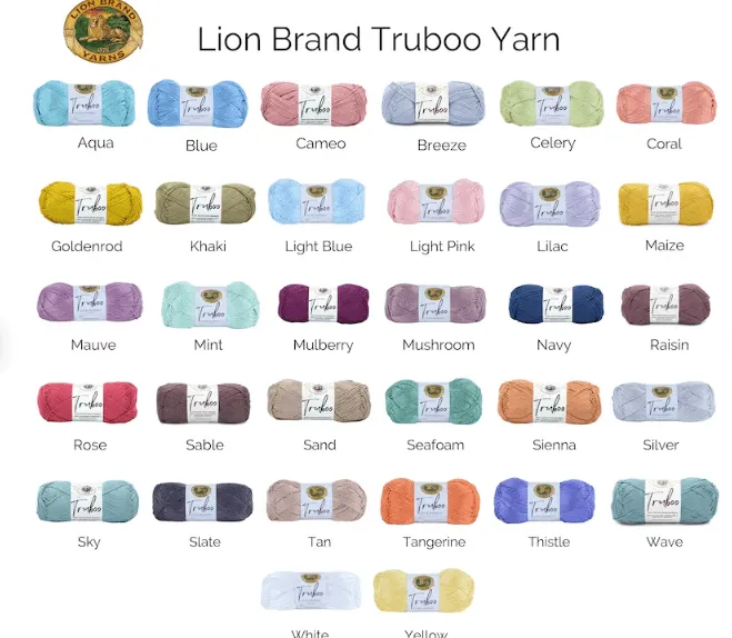 Lion brand truboo yarn colors available