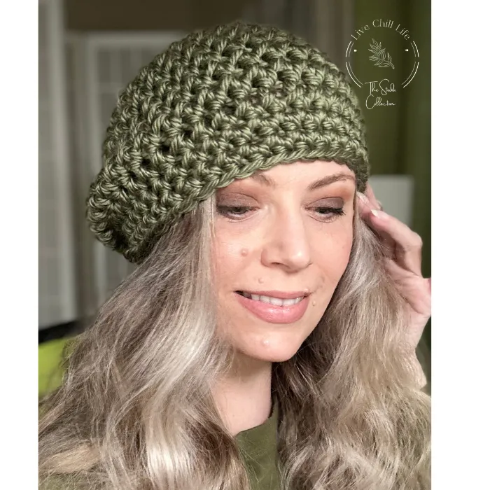 Chunky yarn crochet slouch hat