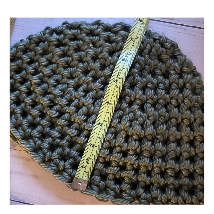 measuring chunky crochet hat