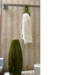 Crochet bathroom towel holder