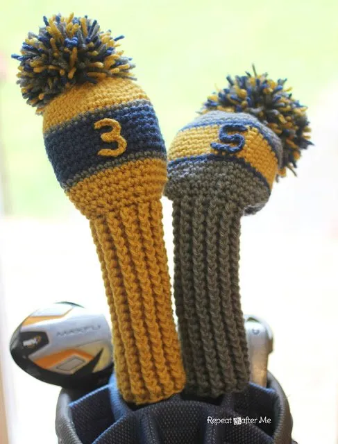Crochet golf club socks