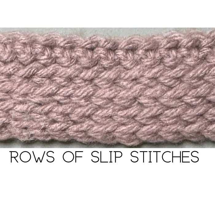 rows of slip stitches