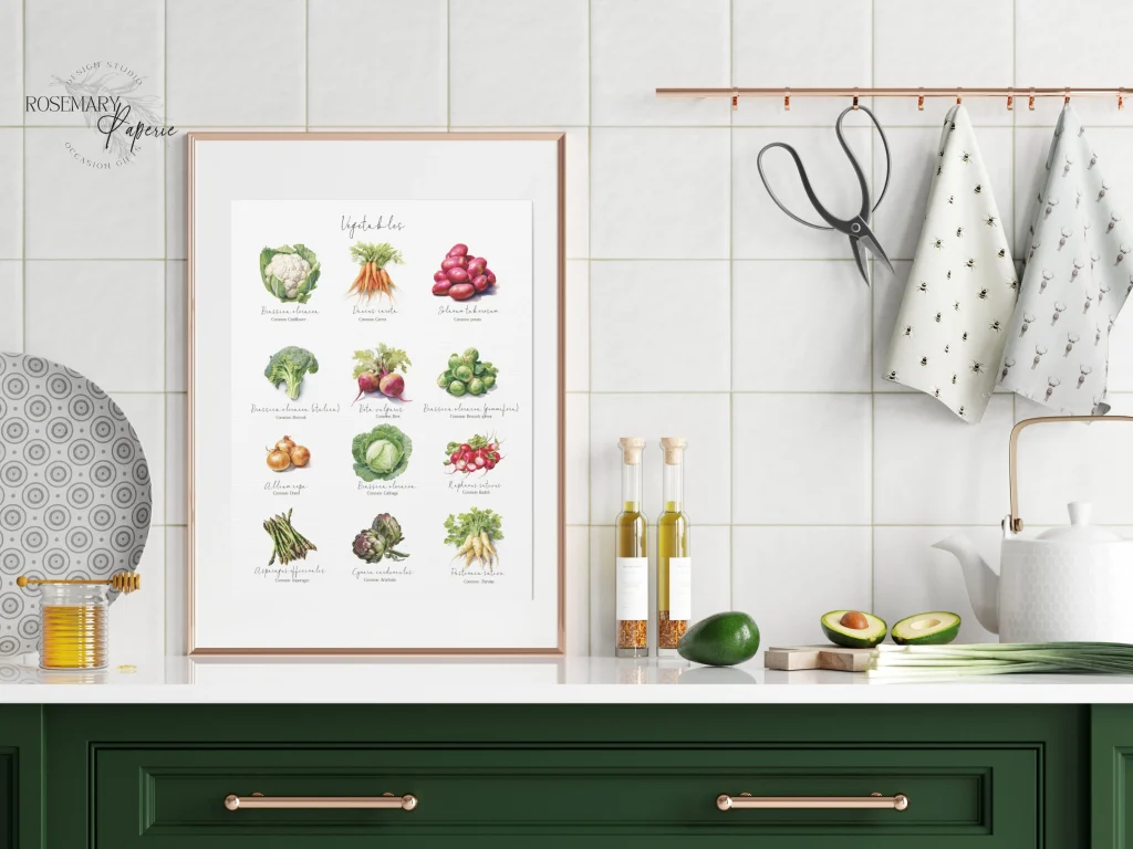 Vegetable art print for kitchen