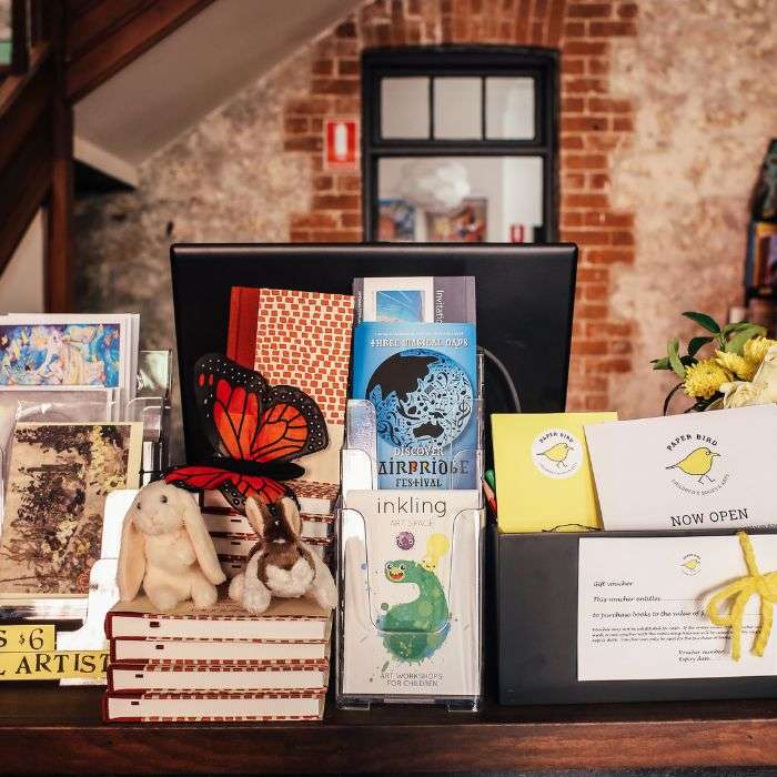 craft table display with cards