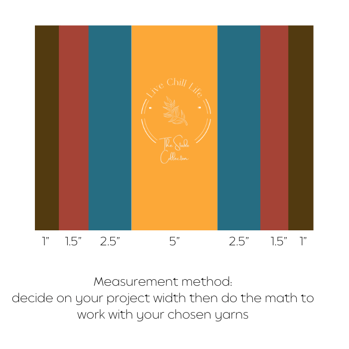 measuring a crochet colorful table runner diagram