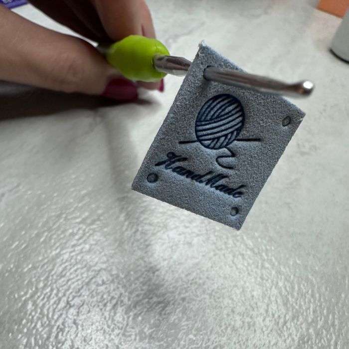 attach homemade labels with yarn