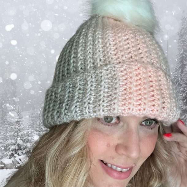 Crochet spiral hat pattern with a knit look stitch - Live Chill Life