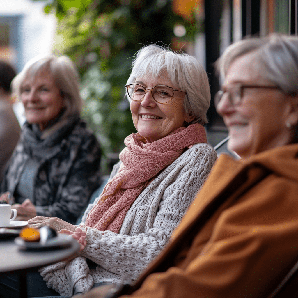 women over 50 enjoying each others company, thriving and motivating scene