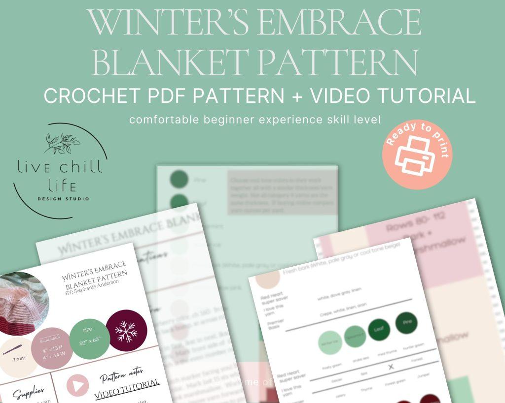 crochet pattern for christmas blanket PDF